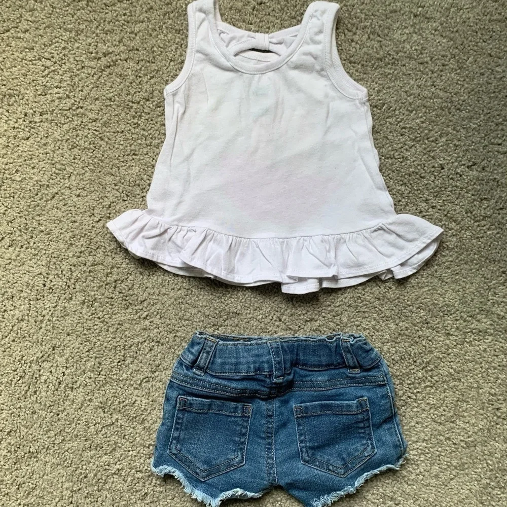 Denim jacket and baby Onesies Lot